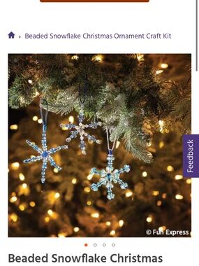 Express Beaded Snowflake Ornaments - Blue & Clear